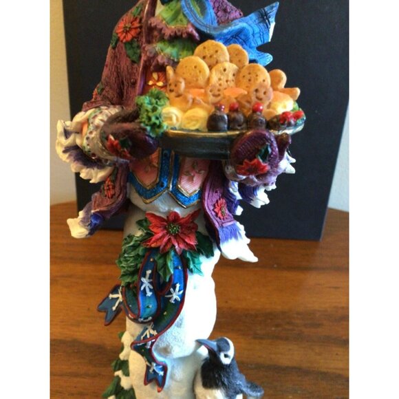 Lenox 1997 Winter Lady Christmas Figurine Snowman Penguin Hand-Painted Porcelain - Picture 8 of 10